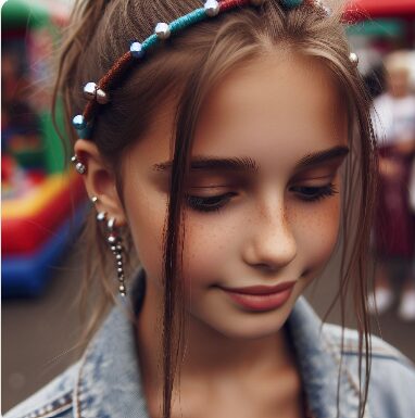 Girl with hair wrap